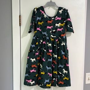 Hanna Andersson Horse Print Dress with Pockets 130 (size 8)